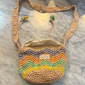 Zara Multicolor Crochet Shoulder Bag with drawstring inner lining and beads